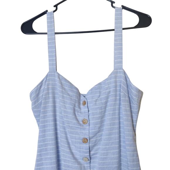 L'Academie Revolve Hawes Blue Cotton Chambray Button Front Mini Dress Medium - Picture 6 of 16